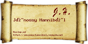 Jánossy Hannibál névjegykártya